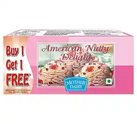 Mother Dairy American Nutty Delight Ice Cream 700 ml Buy 1 Get 1 Free